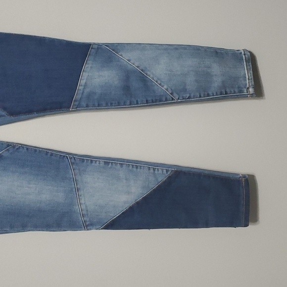 Fashion Nova jeans womens size 7 juniors stay in line mid rise Two-tone Artsy - Picture 4 of 13